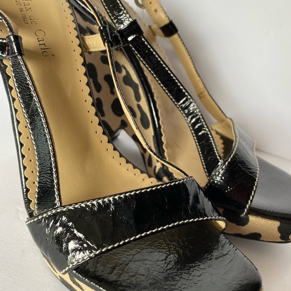 Max de Carlo size 7 1/2 wedge leather leopard - Picture 8 of 9